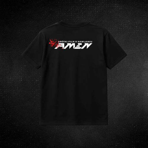 Czarny T-shirt Krótki Film o Nawijaniu