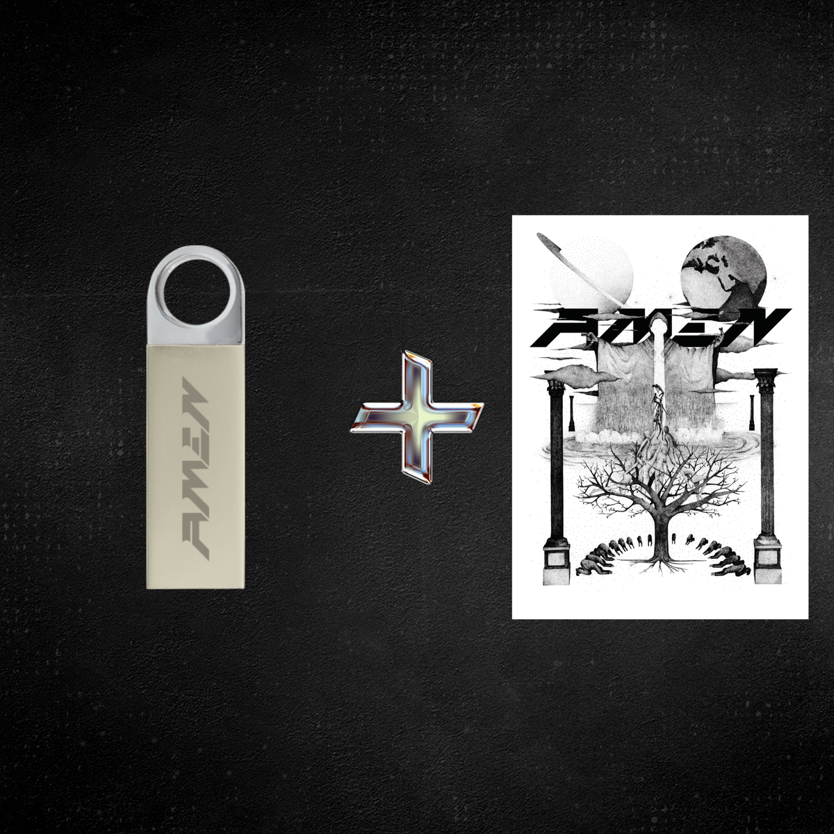 AMEN - Trafisz do Nieba - nośnik pendrive 32 GB + plakat B2 (50 cm x 70,7 cm)